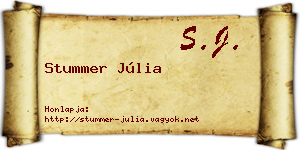 Stummer Júlia névjegykártya